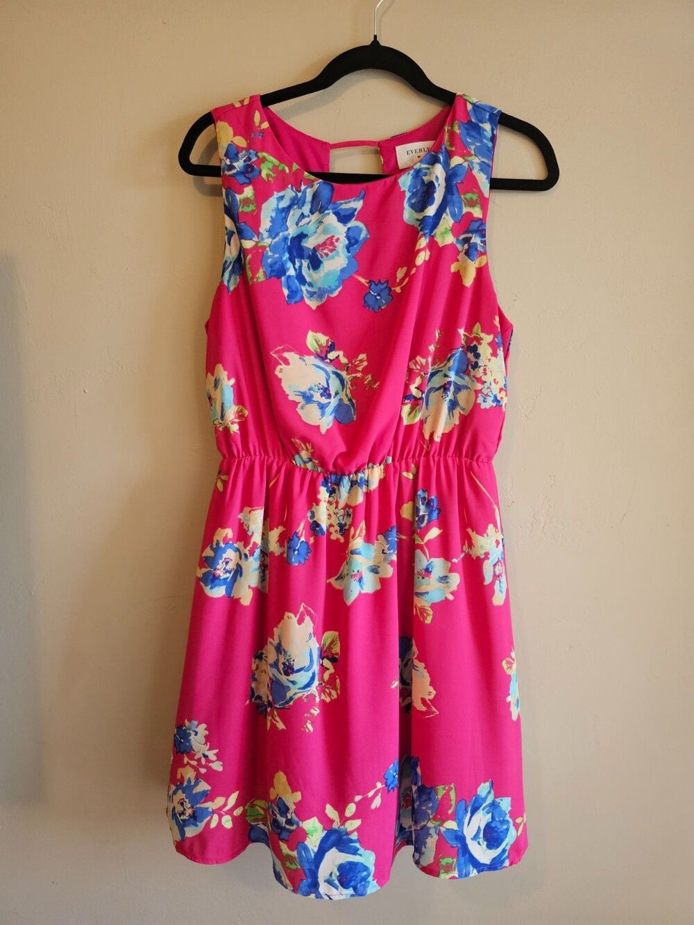 Everly Floral, Shift Dress Pink open back size L, casual, wedding, shower